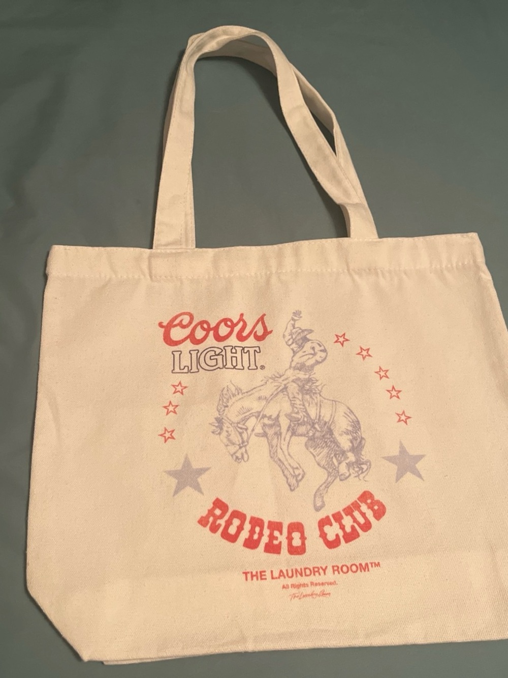 The Laundry Room Cream Canvas Tote with Black Logo Tag